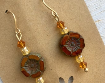Czech Flower Earrings