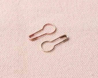 100pcs Bulb Safety Pins Gold Or Rose Gold Color Pear Shaped Pins 21*9mm Metal Safety Pins Stitch Markers Sewing Making