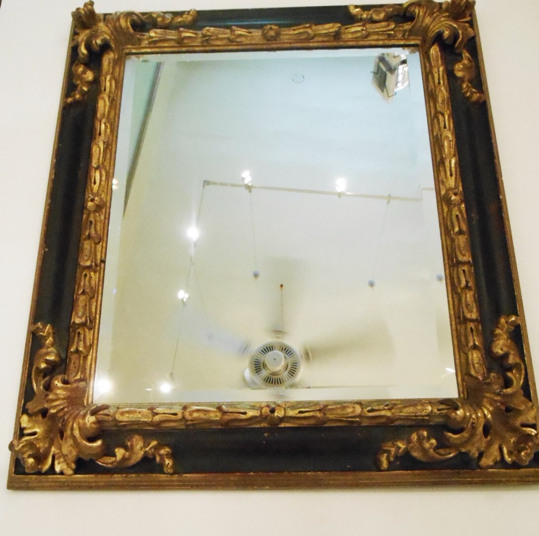 Framed Beveled Mirror In Highest Quality Carved Spanish Style Zoom