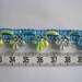 6 yards Multicolor Glitter Loop Trim - Blue Green Tone with Yellow Blue Green