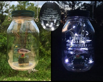 Cemetery Decoration Solar Light Loss Of Father Grave Decoration Engraved Memorial Cemetery Lantern Hanging Jar Lights Grave Lantern Sympathy