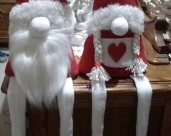 xmas dwarfs, pairs, decor, gifts for xmas, xmas ornament, red and White, love beard, love christmas