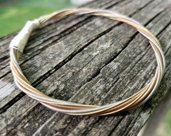 Recycled guitar string bracelet