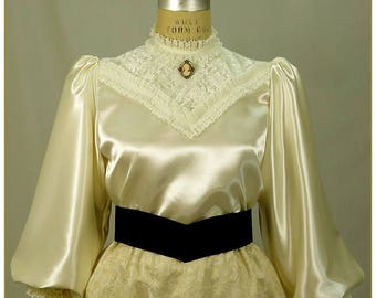 Ivory Crepe Satin Blouse