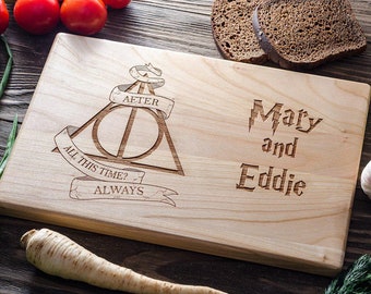 Harry PotterPersonalized Cutting Board Personalized Custom Cutting Board Wedding Gift Cutting Board Deathly Hallows Harry Potter harry01