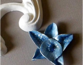 Blue Orchid in cold porcelain