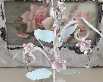 SALE*Shabby Chic Metal Rose Candle Holder