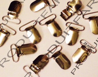 set of 10 clips strapless sweet silver plated 25 mm