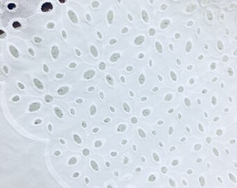 white eyelet fabric,kids dress fabric, Embroidered Eyelet Cotton, Fabric by the Yard, fabric for kids dresses, Indian cotton fabrics,lace