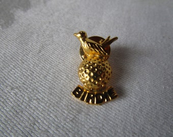 Vintage Gold Tone Birdie on a Ball Pin Brooch