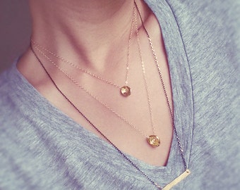 Tiny Gold Hawaiian Puka Shell Necklace
