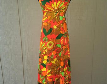 Vintage Waltah Clarke's floral maxi dress