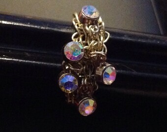HandCrafted woven Ring with accent dangles
