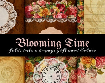 One Page Printable Scrapbooklet - Blooming Time 2 - great for junk journals, hybrid journals or mini albums