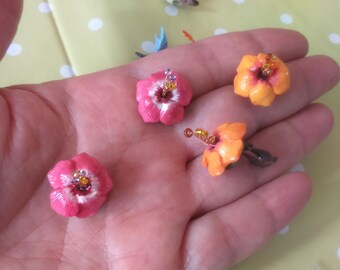 Hibiscus flowers earrings