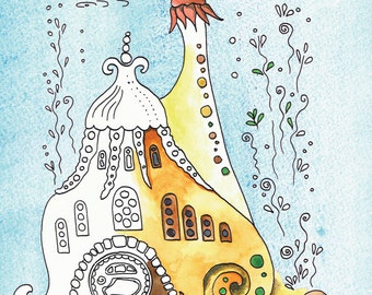 Coloring book Fantsy Houses - for adults and children