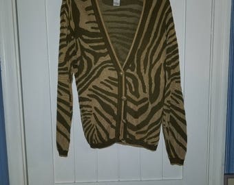 Tiger Woven Cardigan with basket weave buttons