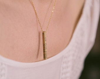 Dainty Bar Necklace - The Course Of True Love Quote - William Shakespeare Quote Necklace - Literary Gifts - Romantic Gift For Her