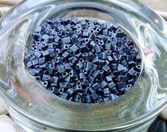 11/0 Triangle, Seed Beads, Toho, Matte Blue Steel, F451B, 7 grams per tube, Priced per Tube