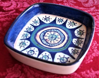 Royal Copenhagen Fajance Square Bowl, Marianne Johnson Designer, Tenera Series, Aluminia, Trinket Dish, Keys Bowl