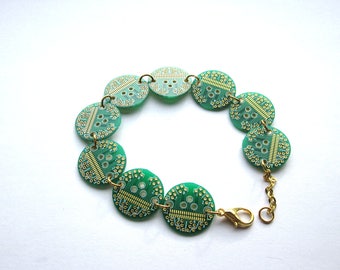 Round Circuit Board Bracelet | Geeky Jewellery
