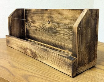 Greeting Card Display Shelf - 16" - Rustic Reclaimed Cedar Wood, Vendor Display for Craft Shows, Trade Show, Card Stand Rack Birthday
