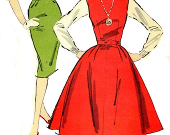 Advance 9188 Juniors Vintage 1950s Sewing Pattern Jumper And Wiggle Dress