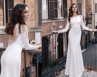Beautiful Wedding Dresses Lace Long Sleeve Bridal Gown EVORA