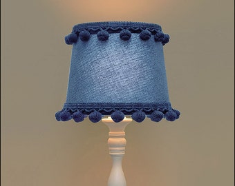 Lamp Shade: Two Tone Boudoir Lamp Shade, Blue
