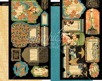 Graphic 45 Vintage Hollywood Tags and Pockets, SC007708