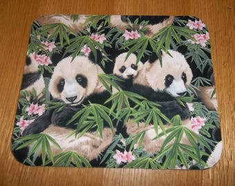 Panda Mouse Pad, Baby Panda's, Handmade, Gift, Office Decor, Desk Accessory, Rectangle, Mouse Pads, MousePad, Computer Mouse Pad, Mat