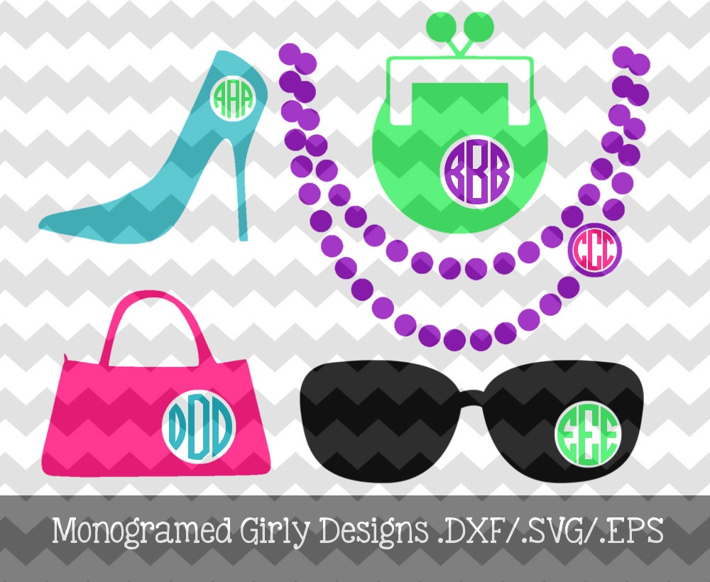 Svg monogram girly bow princess