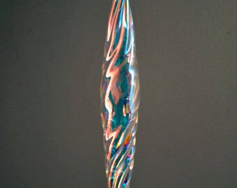 Dichroic Suncatcher, Iridescent Suncatcher, Hand Blown Ornament, Icicle Ornament, Sparkling Ornament, Handmade Ornament