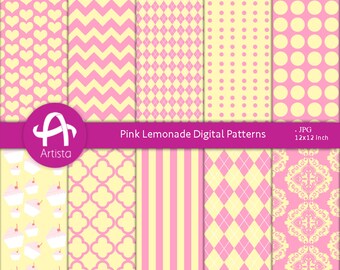 Instant Download PinkLemonade Patterns Digi Downloads Paper Printable