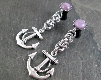 Dangle Plugs - 10g - 8g - 6g - 4g - 2g - 0g - Anchor Gauges - Chainmaille Jewelry - Anchor Plugs - Plug Earrings