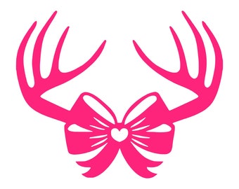 Digi-tizers Antlers with Bow SVG, JPG, Pdf, cutting file, card stock, vinyl,HTV, Cricut, Cameo, Cnc, Laser engraving, Plasma cutting, Vector