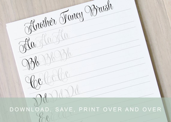 Modern Brush Calligraphy Lettering Worksheets Practice Guides Learn Printable Sheets Modern Brush Calligraphy Lettering Worksheets Practice Guides Learn Printable Sheets