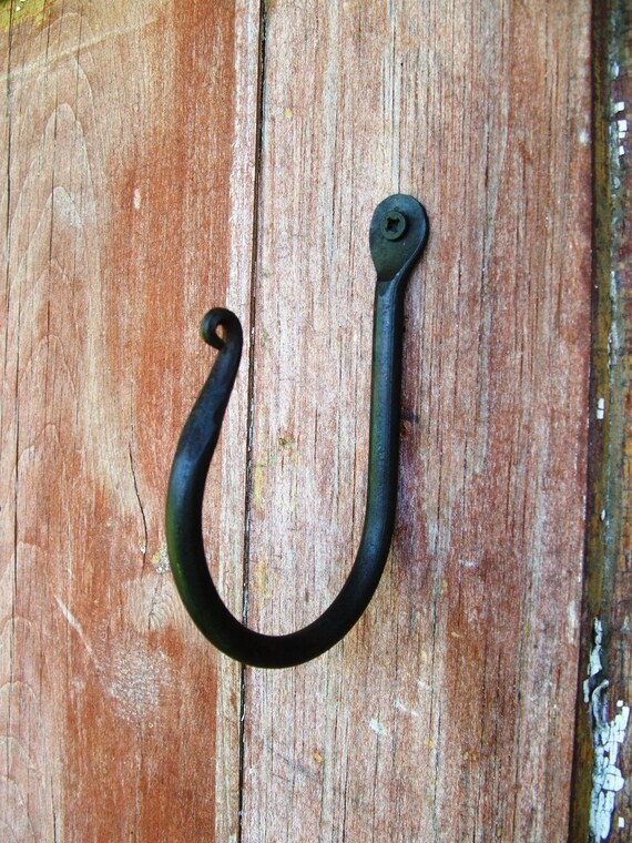 Large Wrought Iron Wall Hook Hand Forged