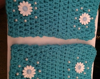 Blue Fingerless Gloves