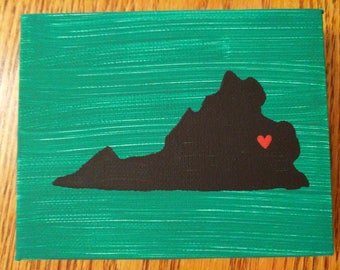 Decor state silhouette mini canvas