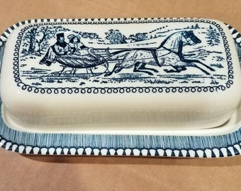 Currier & Ives Butter Dish