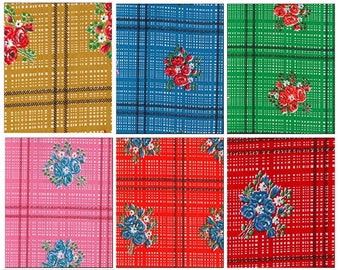 OilclothByTheYard Bouquet Oilcloth Fabric you pick the color