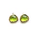 Apple Green Glass Drop Pendant - Gold plated Bezel - 1 pair