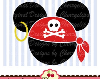 Pirate svg dxf Pirate Mickey SVG DXF Mouse ears Silhouette & Cricut Cut Files MMSVG01 - Personal and Commercial Use