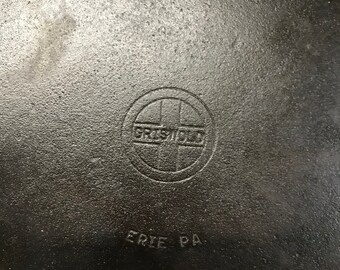 Antique #10 Cast Iron Skillet,GRISWOLD, Small Logo, Pattern Number 716