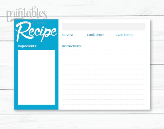4x6 recipe card template