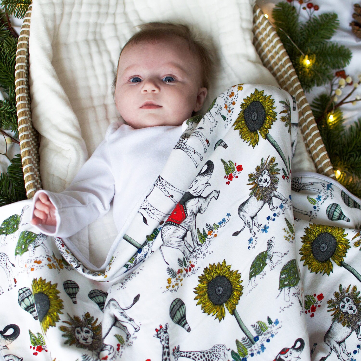 African Animals blanket. Baby blanket swaddle blanket