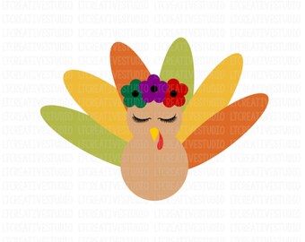 Turkey SVG, Thanksgiving Svg, Turkey Eyelashes SVG, Turkey Iron-on Printable, Svg Files, Cricut, Silhouette Cut Files