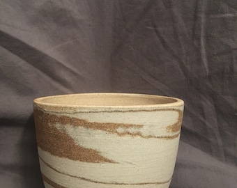 Ceramic Planter // Homemade Pottery // Bare Clay // Handmade Pot // Plant Pot // Marbled Pottery // One of a Kind // Marbled Clay