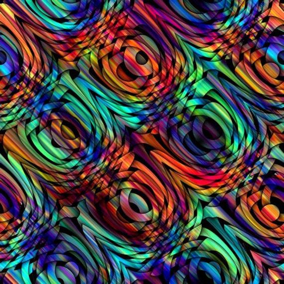 UNIQUE Artist Hand Created Fleece Fiber Art Fabric Panel Astract Circles Weave Apparel Blanket